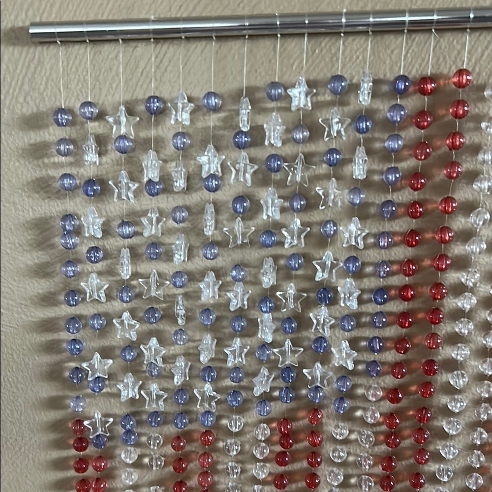 Patriotic Beaded Flag Wall Hanging - Picture 2 of 5